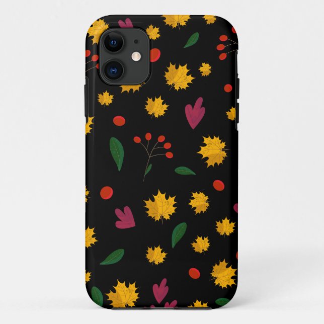 Blätter auf schwarzem Hintergrund Case-Mate iPhone Hülle (Rückseite)