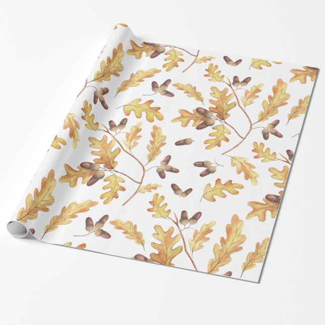 Blätter aus Aquarelleiche und Umhüllungspapier Geschenkpapier (Ungerollt)