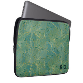 Blätter aus der grünen und goldenen Palme Laptopschutzhülle