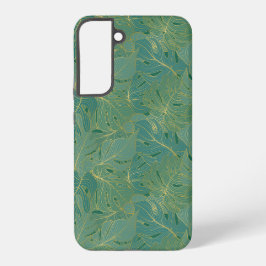 Blätter aus der grünen und goldenen Palme Samsung Galaxy Hülle