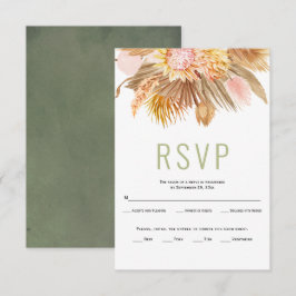 Blätter aus getrockneten Palmen Pampas Gras Salbei RSVP Karte