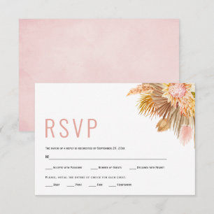 Blätter aus getrockneten Palmen, Pampas-Gras-Weich RSVP Karte