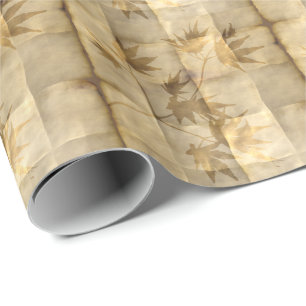 Blätter aus Gold auf Pergamentpapier elegant Geschenkpapier