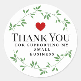 Blätter aus grünem Blatt | Vielen Dank Runder Aufkleber