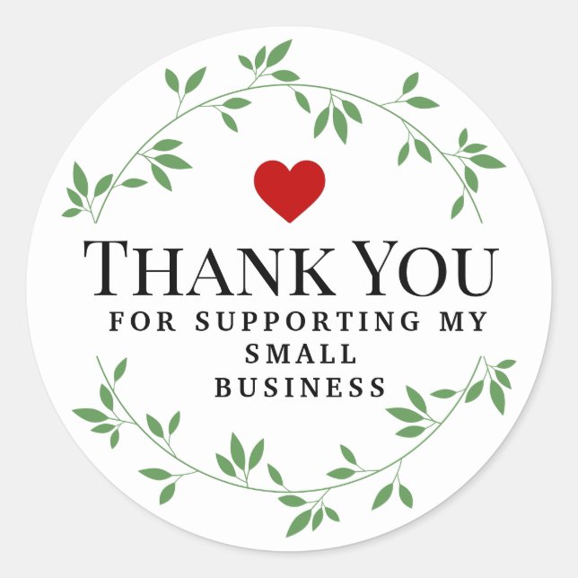 Blätter aus grünem Blatt | Vielen Dank Runder Aufkleber (Vorderseite)
