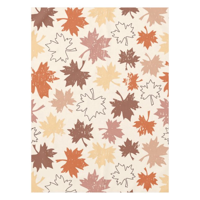 Blätter aus Herbst, roter brauner Erntedank Tischdecke (Vorderseite)