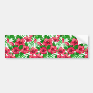 Blätter aus Hibiskus und Palme Autoaufkleber