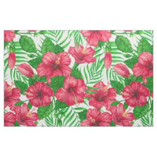 Blätter aus Hibiskus und Palme Stoff