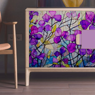 Blätter aus lila Glas: Dekoupage Tissue Paper Seidenpapier