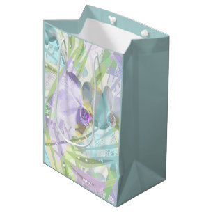 Blätter aus Orchideen und Palmen, tropisch Mittlere Geschenktüte