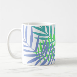 Blätter aus Palm in Blau und Grün Kaffeetasse