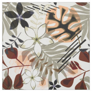 Blätter aus Palm und Monstera, stilvoll und modern Stoff