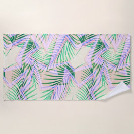 Blätter aus Palmen, blumenreich, botanisch, bunt Strandtuch