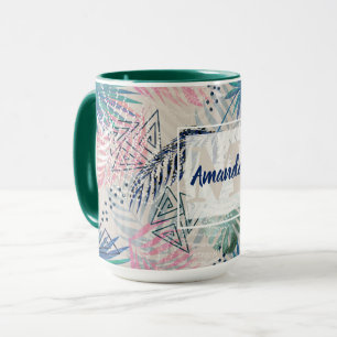 Blätter aus Palmen, tropisch Tasse
