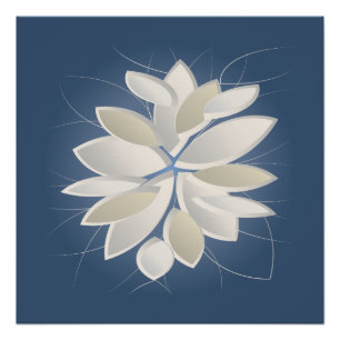 Blätter aus weißem Stein Poster