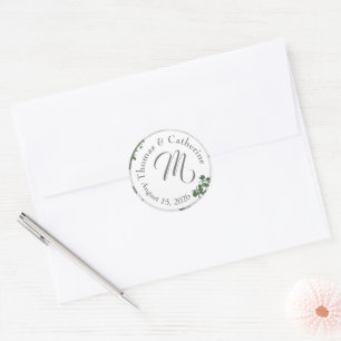 Blätter aus weißer Spitze und Rose Papierplatte Runder Aufkleber