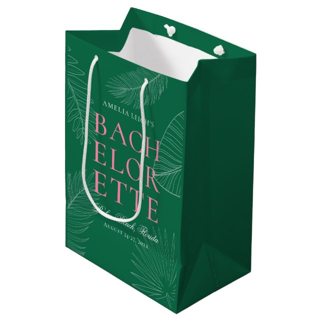 Blätter Bachelorette Mittlere Geschenktüte (Vorderseite Schrägansicht)