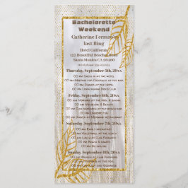 Blätter Bachelorette Wochenende in Bachelorette Menükarte