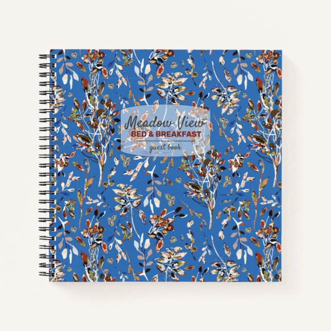 Blätter Berries Blue Vacation Rental Gästebuch Notizbuch (Vorderseite)
