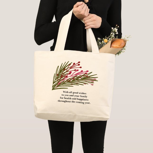 Blätter & Berries Jumbo Tote Bag Stoffbeutel (Vorderseite (Produkt))