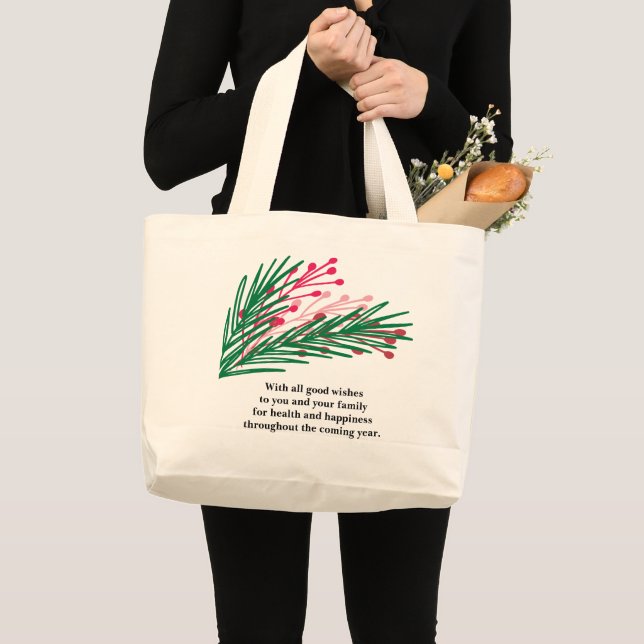 Blätter & Berries Jumbo Tote Bag Stoffbeutel (Vorderseite (Produkt))