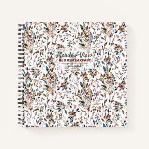 Blätter Berries White Vacation Rental Guest Book Notizbuch