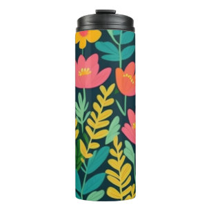 Blätter Blume farbenfrohe Gestaltung Thermosbecher
