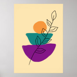 Blätter Boho-Illustration Poster