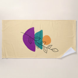 Blätter Boho-Illustration Strandtuch