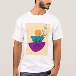 Blätter Boho-Illustration T-Shirt