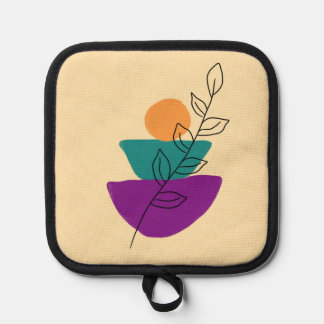 Blätter Boho-Illustration Topflappen
