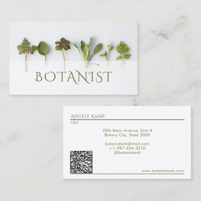 Blätter Botanist Business Card Visitenkarte (Vorne/Hinten)