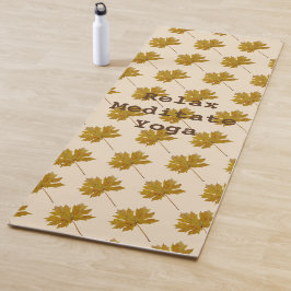 Blätter braunes Aquarellmuster entspannen meditier Yogamatte
