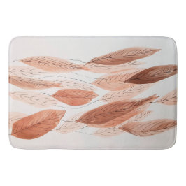 Blätter Brown Terracotta Beige Grau Badematte