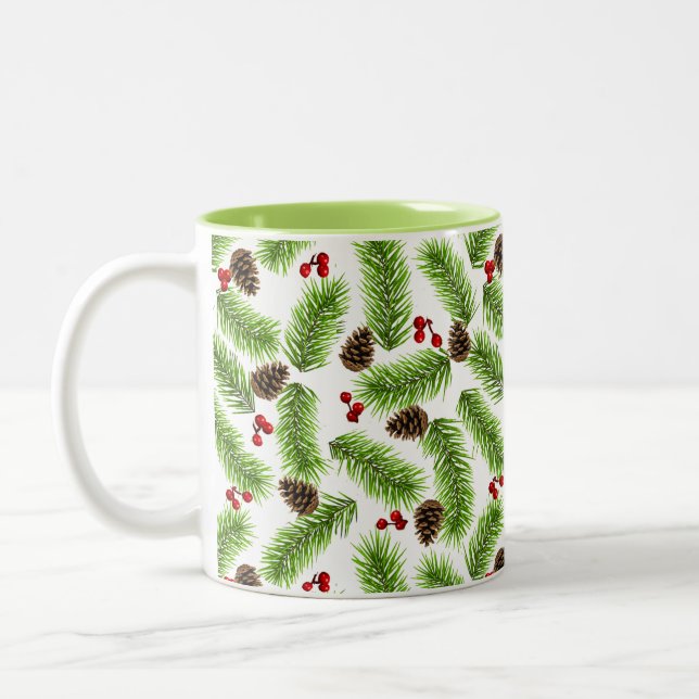 Blätter, Cones & Berries Zweifarbige Tasse (Links)