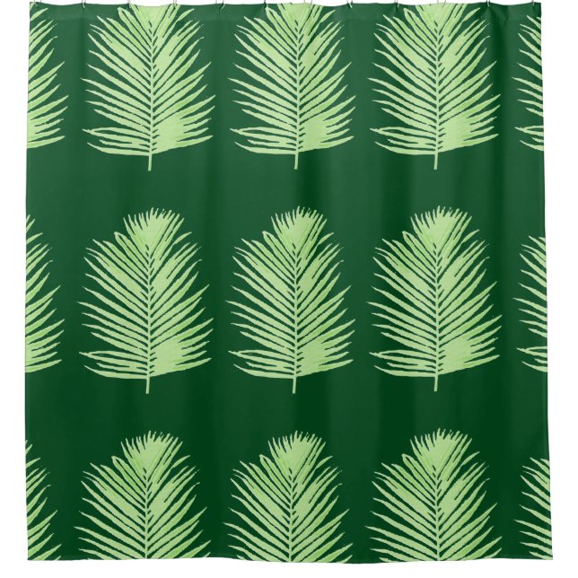 Blätter der grafischen Palme grün Duschvorhang (Vorderseite)
