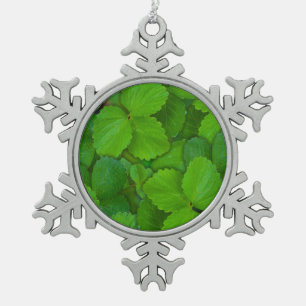 Blätter der Heiligen Basil Tulsi Grüne Münze Schneeflocken Zinn-Ornament