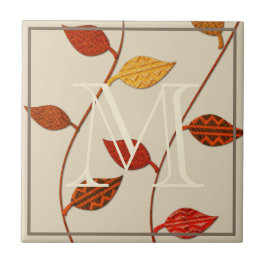 Blätter der Herabstelpalette Hinzufügen der Monogr Fliese