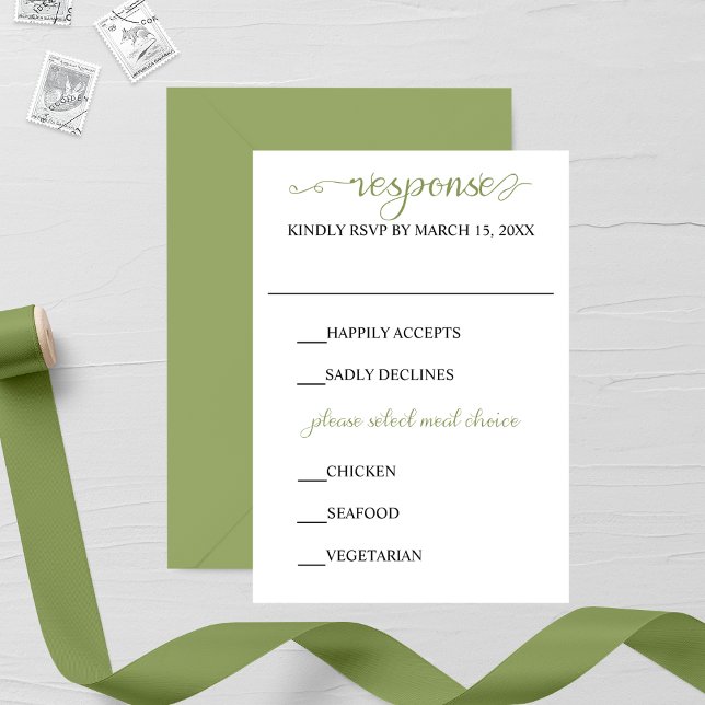 Blätter der künstlerischen Linie Hochzeiten RSVP Karte (Von Creator hochgeladen)