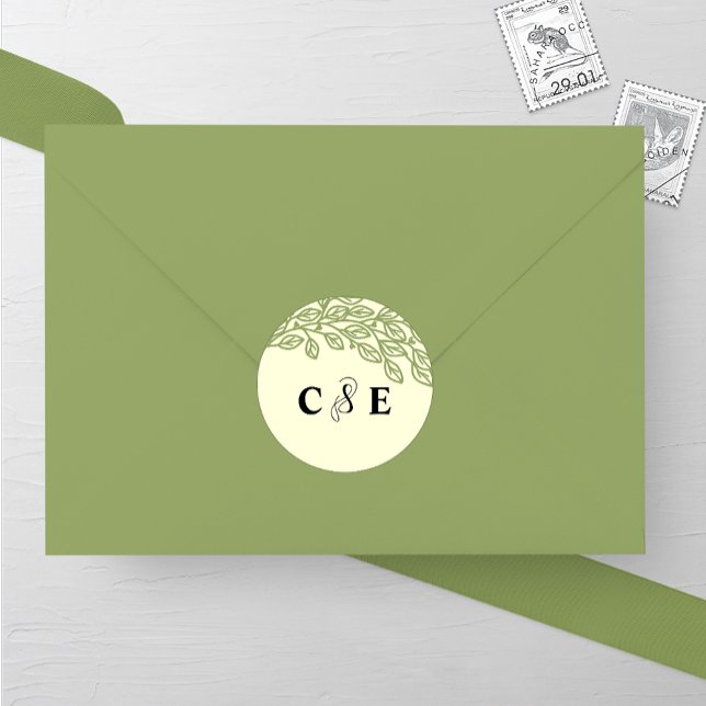Blätter der künstlerischen Linie Hochzeiten Runder Aufkleber (Von Creator hochgeladen)