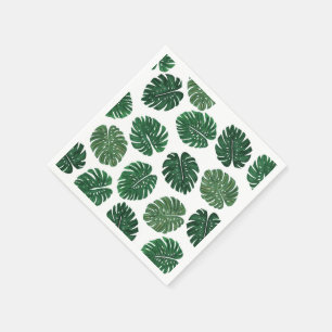 Blätter der Schweizer Pflanze Tropical Hand Paint Serviette