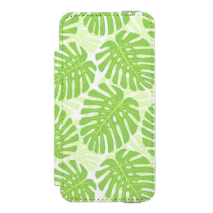 Blätter der tropischen Pflanze - Monstera Muster Incipio Watson™ iPhone 5 Geldbörsen Hülle