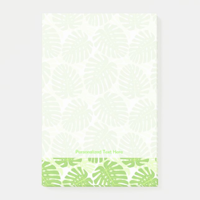 Blätter der tropischen Pflanze - Monstera Muster Post-it Klebezettel (Vorderseite)