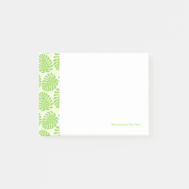 Blätter der tropischen Pflanze - Monstera-Muster Post-it Klebezettel (Vorderseite)