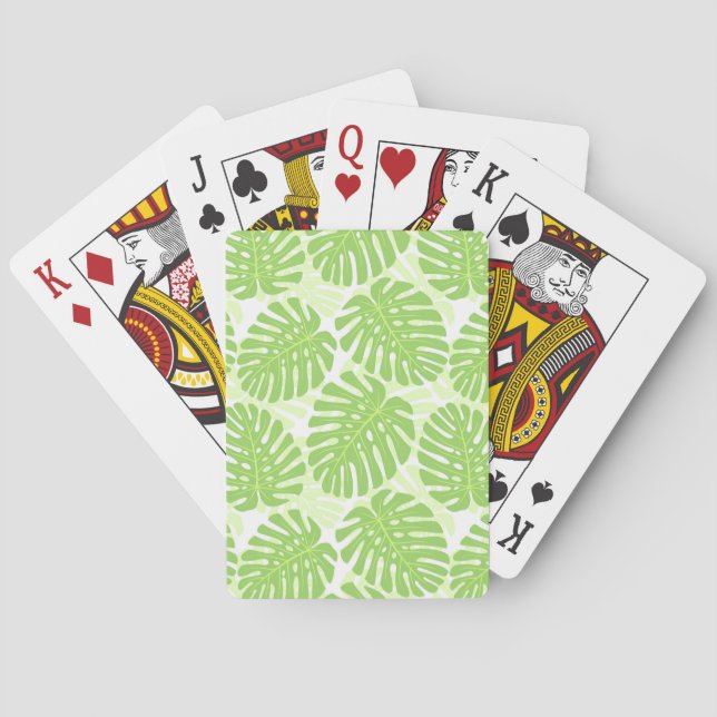 Blätter der tropischen Pflanze - Monstera-Muster Spielkarten (Rückseite)