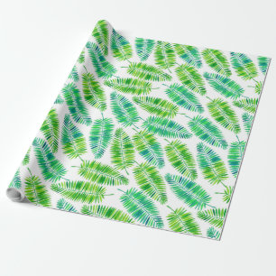 Blätter der Wasserfarbpalme Geschenkpapier