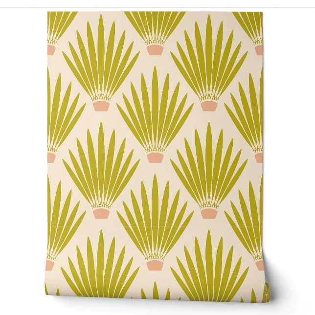 Blätter der Wüste Südwest Boho Palm - Creme Tapete (Abrollen)