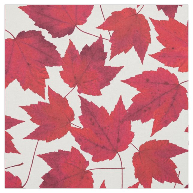 Blätter des Herbstes Rotes Ahorn Stoff (Muster)
