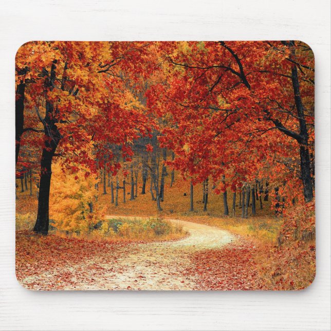 Blätter des Herbstwegs Mousepad (Vorne)
