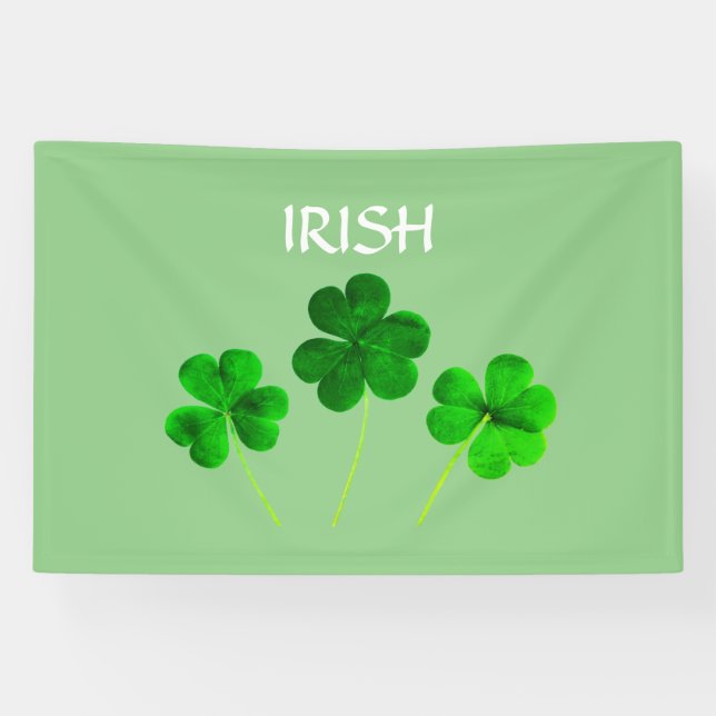 Blätter des St. Patrick's Day Irish Green Kleeblat Banner (Horizontal)
